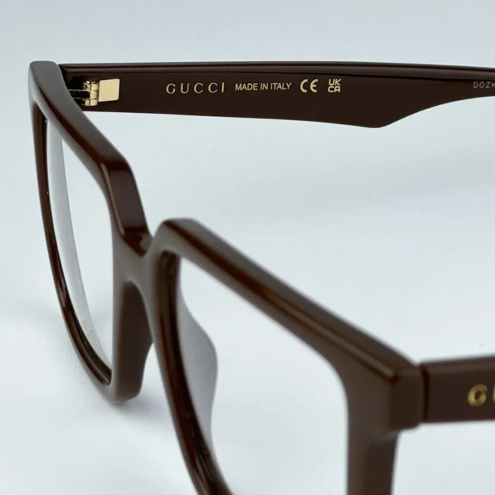 NEW Gucci GG1540O 007 Brown Men Square 55mm Eyeglasses GG 1540O